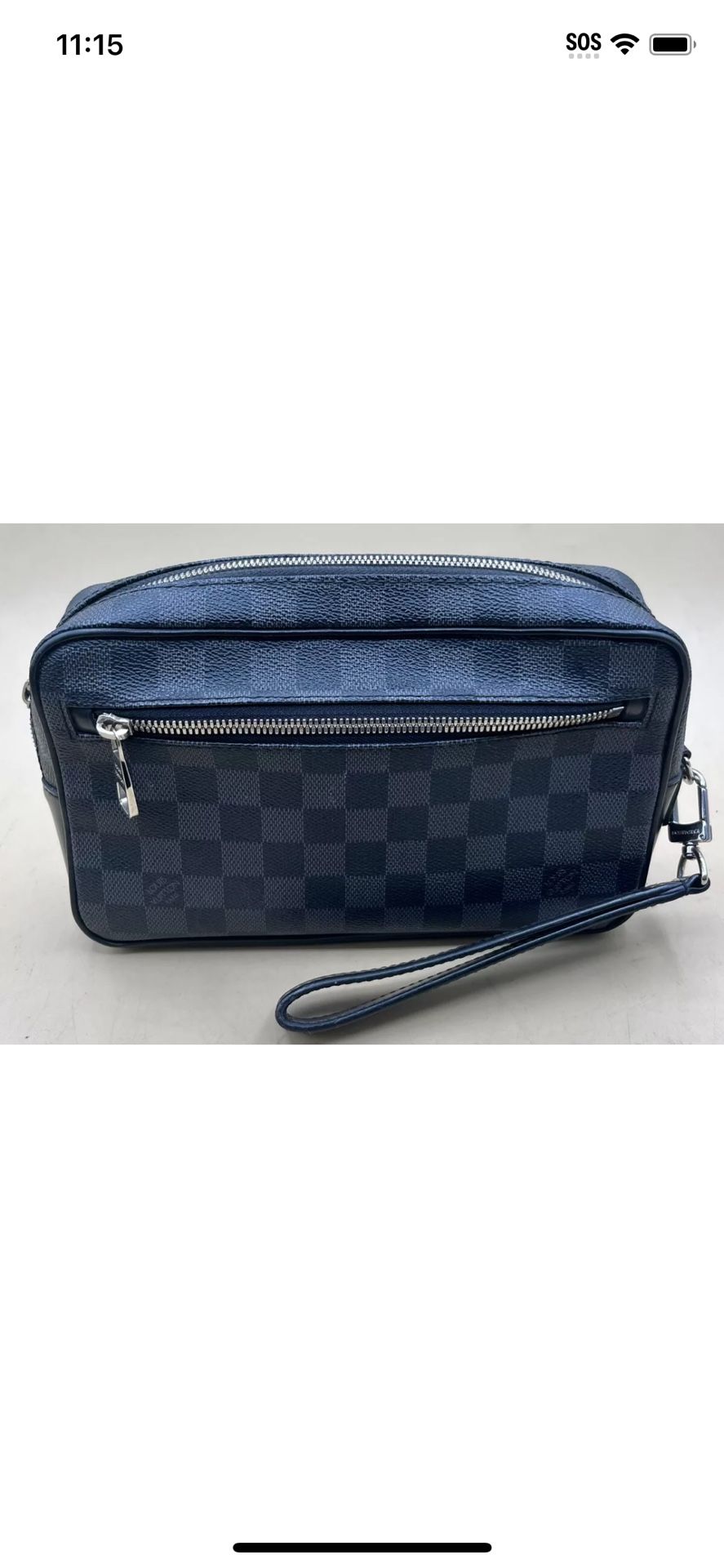 LOUIS VUITTON N41664 DAMIER GRAPHITE KASAI LEATHER HAND BAG
