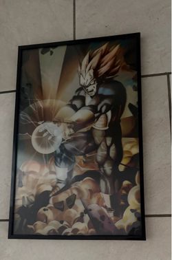 Vegeta Final Flash Dragon Ball Z 3D Lenticular Framed Poster Anime 11x17