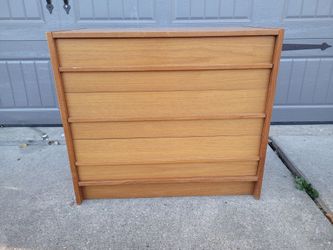 Vintage mid century modern MCM Danish Scandinavian low boy dresser / chest of drawers