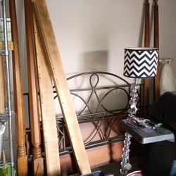 TV Stand/ Chair/ Queen Size Bed Headboard And Footboard And Rails