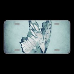 License Plate Novelty Car Front Butterfly Blue Insect Flying Wing