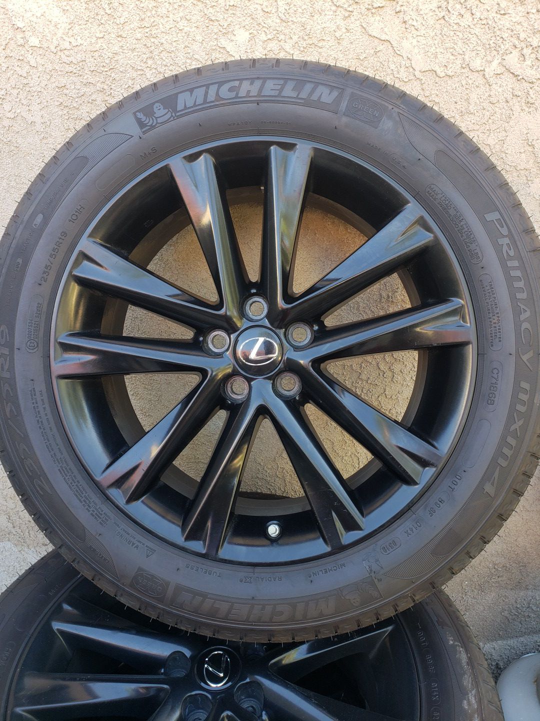 Lexus RX350 19" Black Wheels with Tires and TPMS set of 4