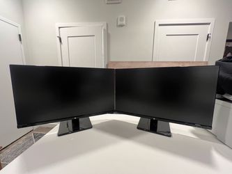 Pair of HP 27wm 27” Full HD Monitors + Cables