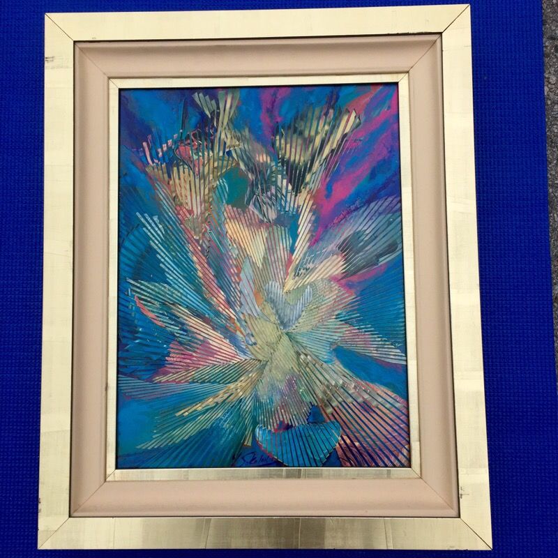 Vladimir Sokolov Original Mix Media Acrylic Collage "Celebration" 2000