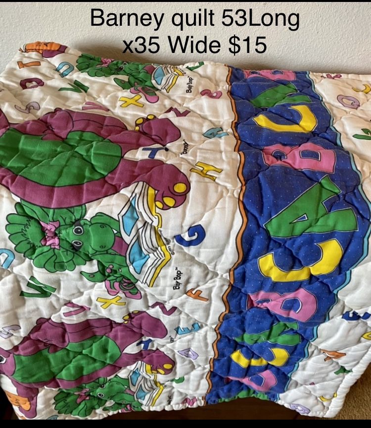 Barney Baby Bop & Friends Quilt Pattern