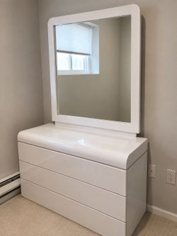 Elegant custom dresser with matching mirror