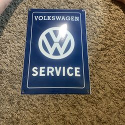 Volkswagen Porcelain Bubble Top 8x12 Heavy Like New Service Sign 