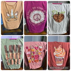 Size 7- 7/8 girls graphic shirts