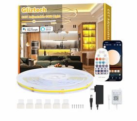 Gliztech White COB LED Strip Light Alexa Compatible