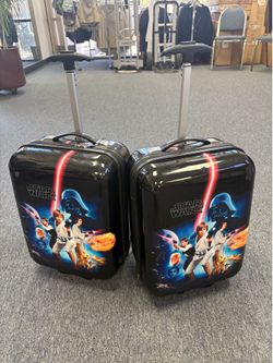 2 pc KIDS Star Wars TWIN Carry On Wheels Luggage 17” x 12” x 7.5”