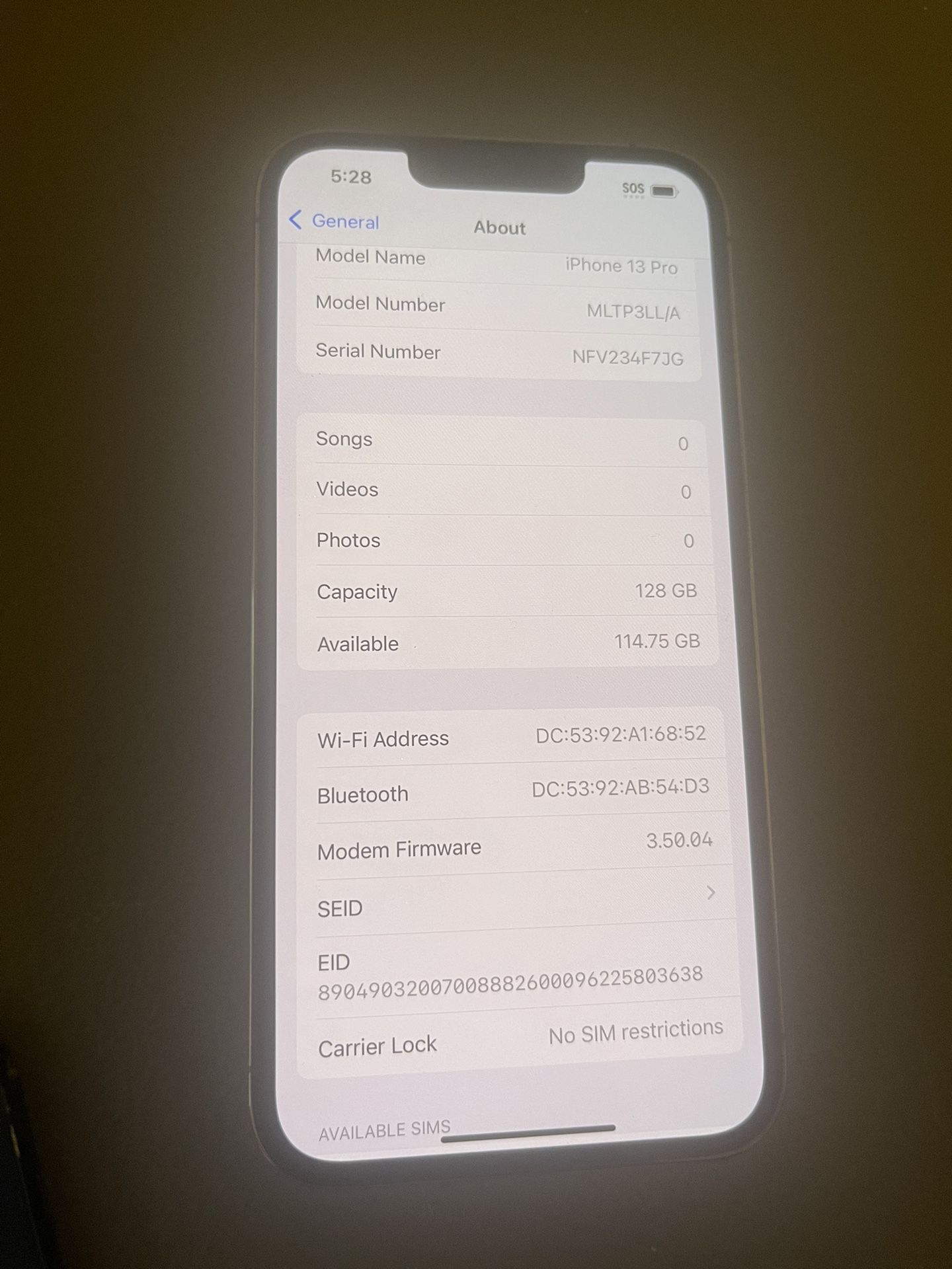 iPhone 13 Pro 128 gb fully unlocked to any company