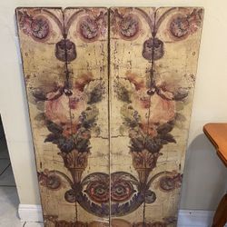 Antique 2 Panel Divider/Wall-Decor 33”Lx51”H