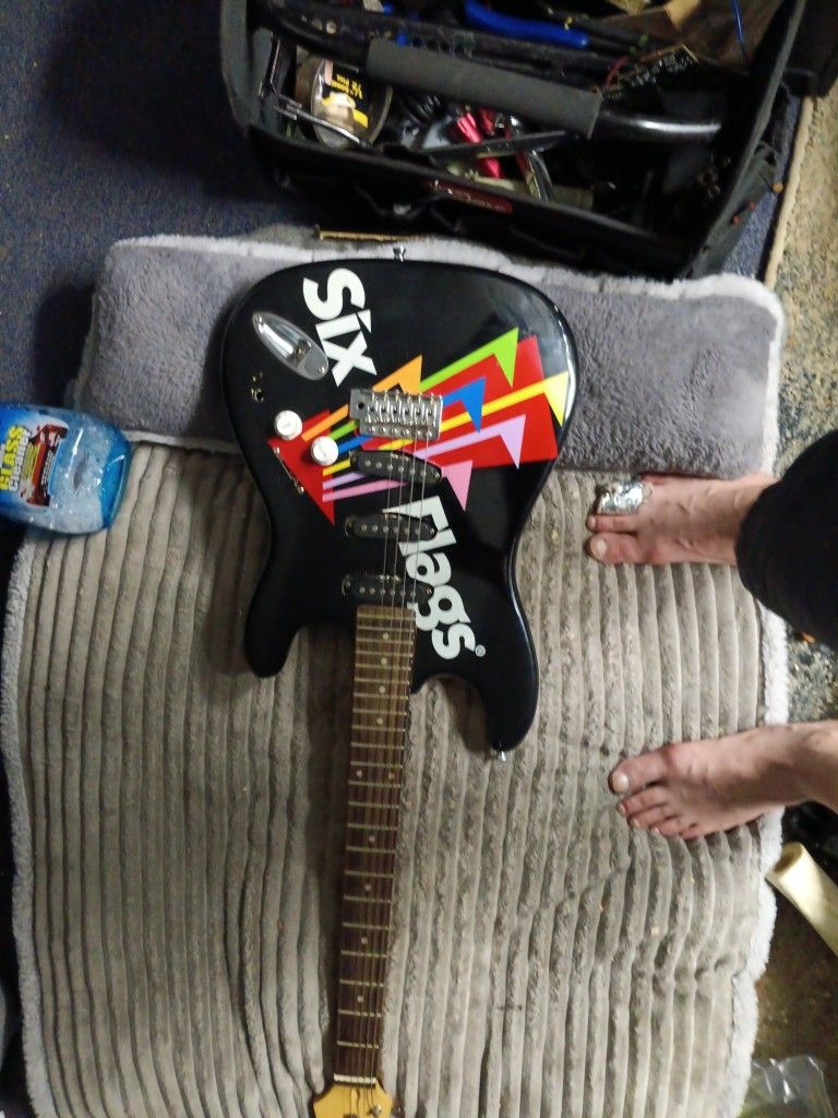 Six Flags Logo Electric Guitar 2000s