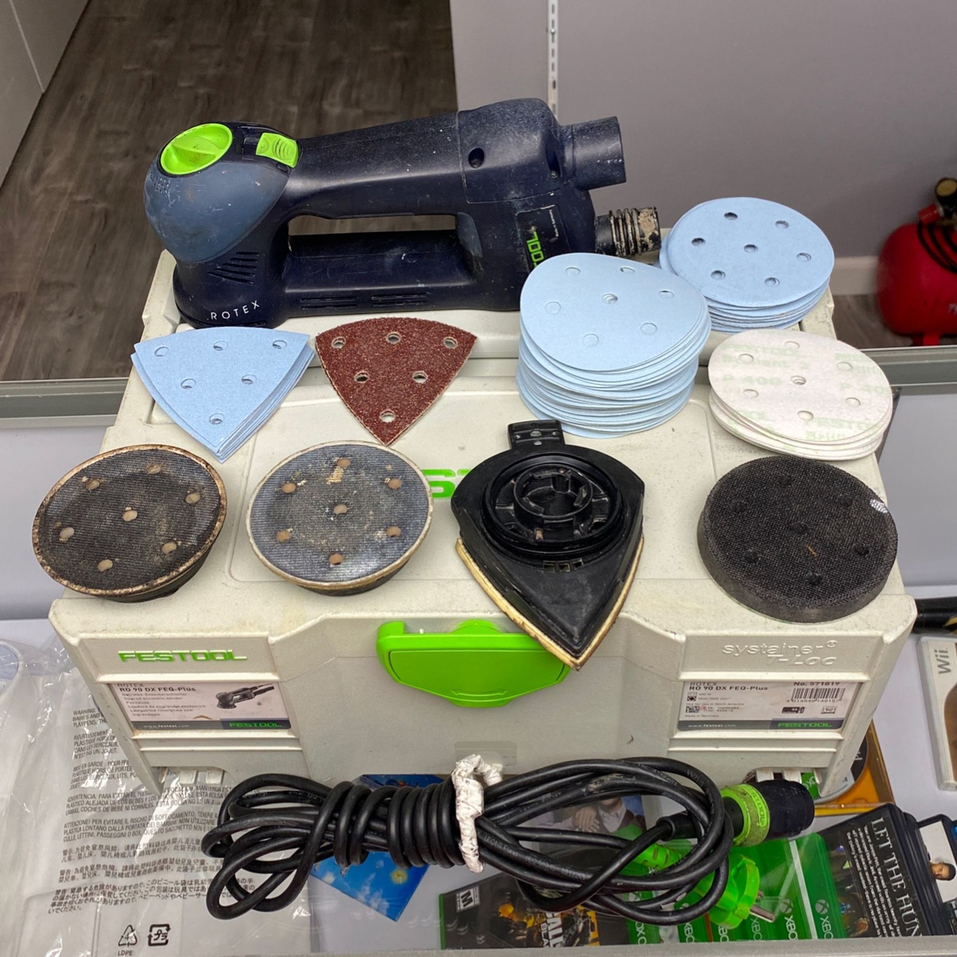 Festool RO 90 DEX FEQ PLUS Corded Rotex Sander With Attachment And Case RO90 DX FEQ