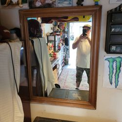 Vintage wood framed mirror for sale