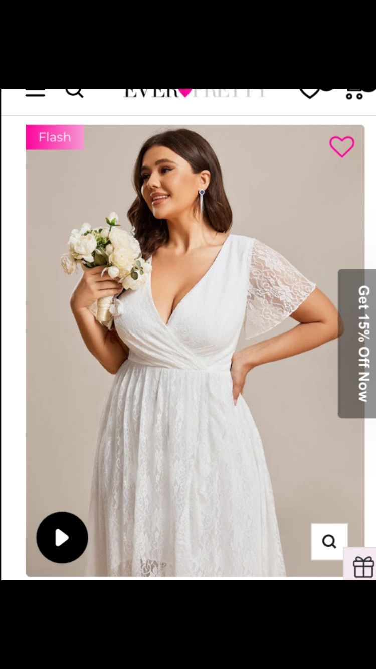 Ivory Lace Wedding Dress V Neck Maxi