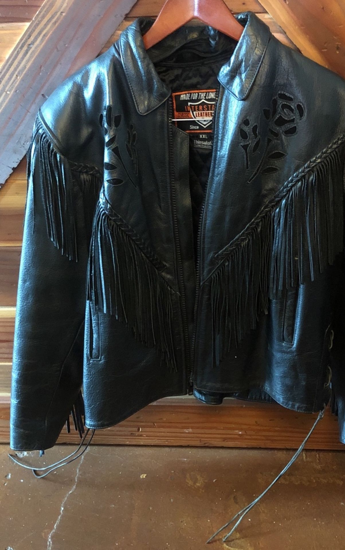 Woman’s leather motorcycle riding jacket size XXL