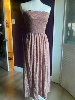 Floral Smocked Strapless Maxi Dress