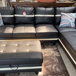 3pieces Sectional (storage Ottoman Included)