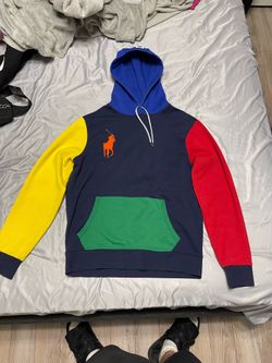 Color block polo hoodie size small in men’s