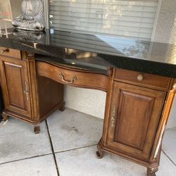 Black Granite Top Cabinet With The Drawers