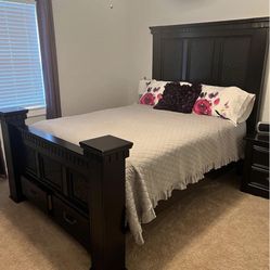 Queen Bedframe  And  Nightstand 