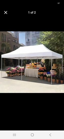 10 x 20 Large White Pop-Up Canopy Tent