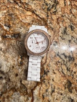 Michael Kors White Ceramic Chronograph Watch