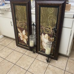 2 Pictures With Candle Holders