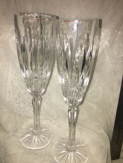 Set of four crystal flute glasses