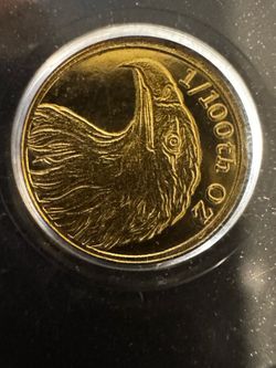 1/100 oz .999 Fine Gold Eagle Round Coin