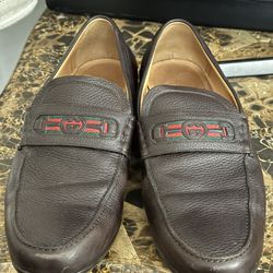  Men's Gucci Shoe Mocassin  Sz 9.5 US Dark Brown
