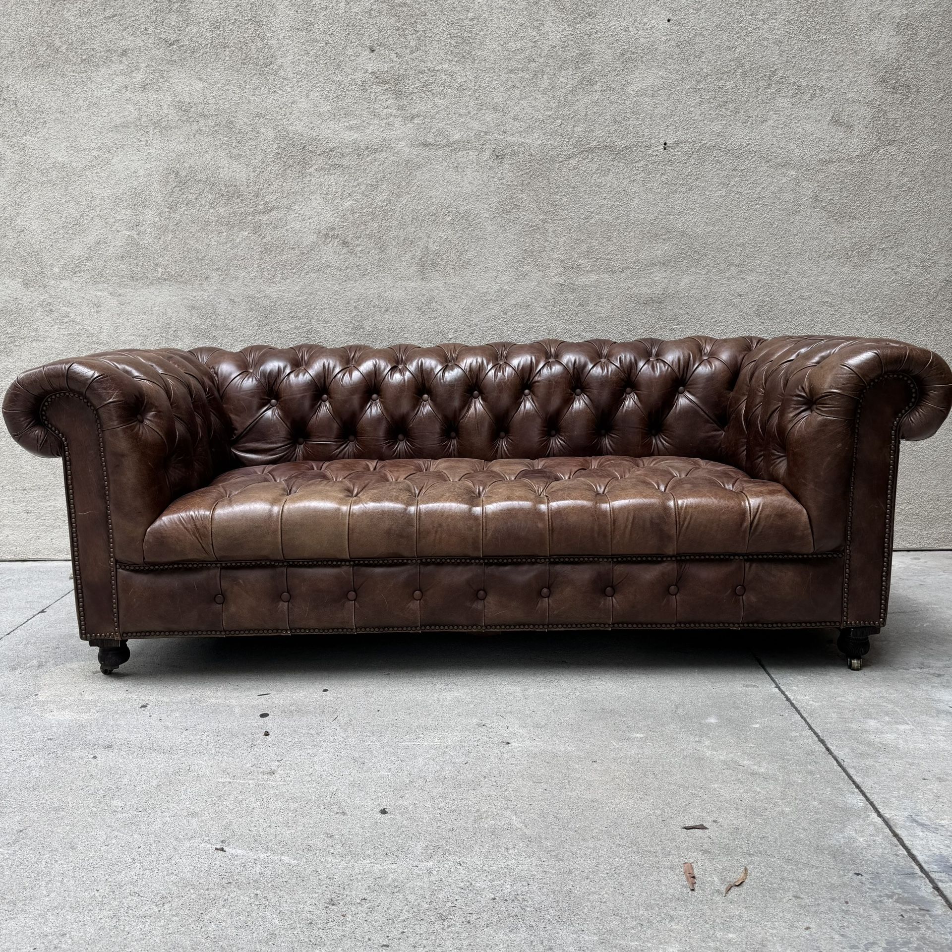 Restoration Hardware Leather Chesterfield Sofa