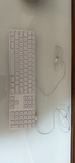 Apple Wired Keyboard with Numeric Keypad - Model A1243 (In Original Box) plus extension cable