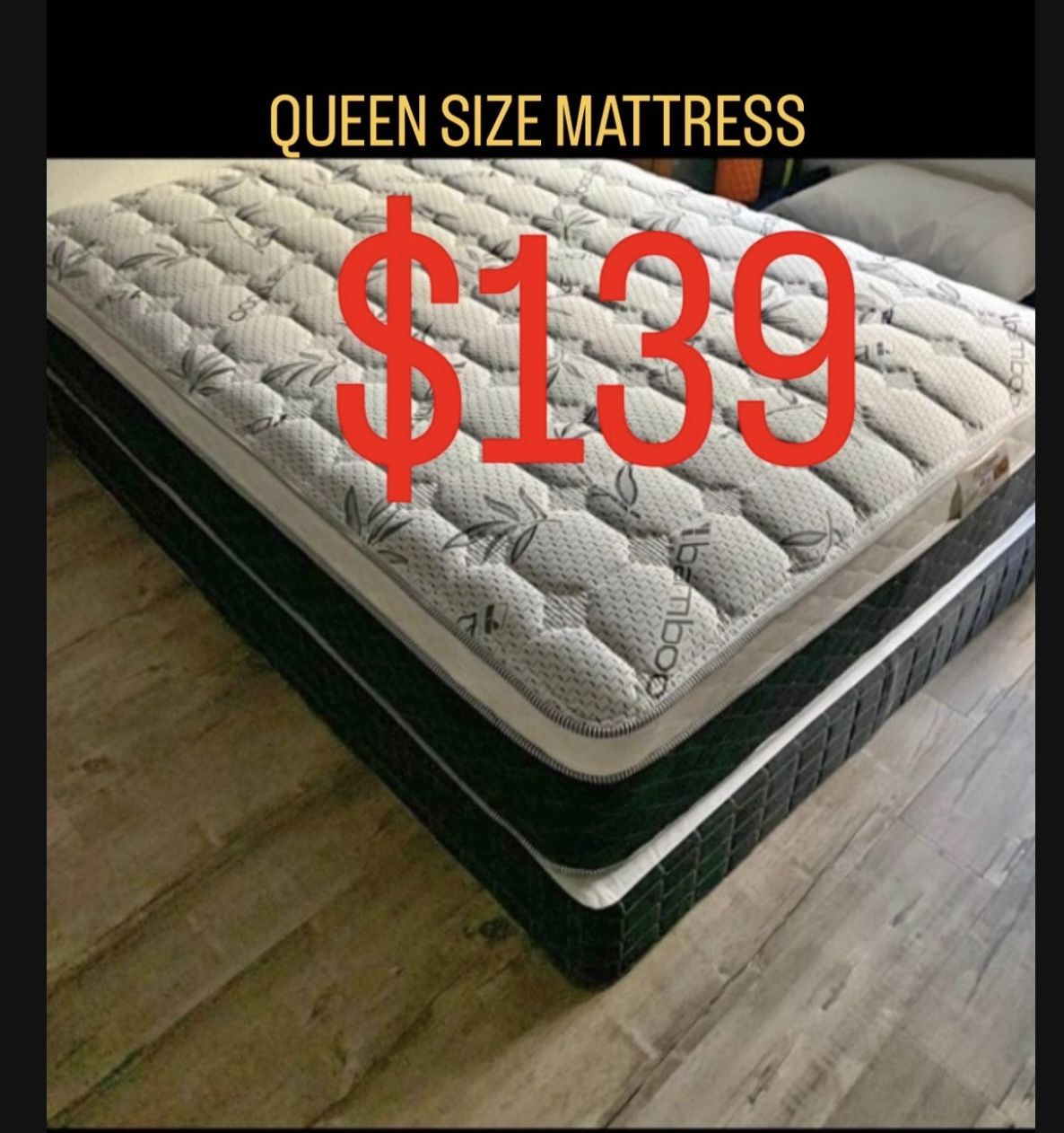 BRAND NEW PILLOW TOP MATTRESSES ✅ COLCHONES NUEVOS PILLOW TOP 💯‼️ QUEEN SIZE $140 ❌ $200 With Box Spring FULL SIZE $120 ❌ $180 With Box Spring💥