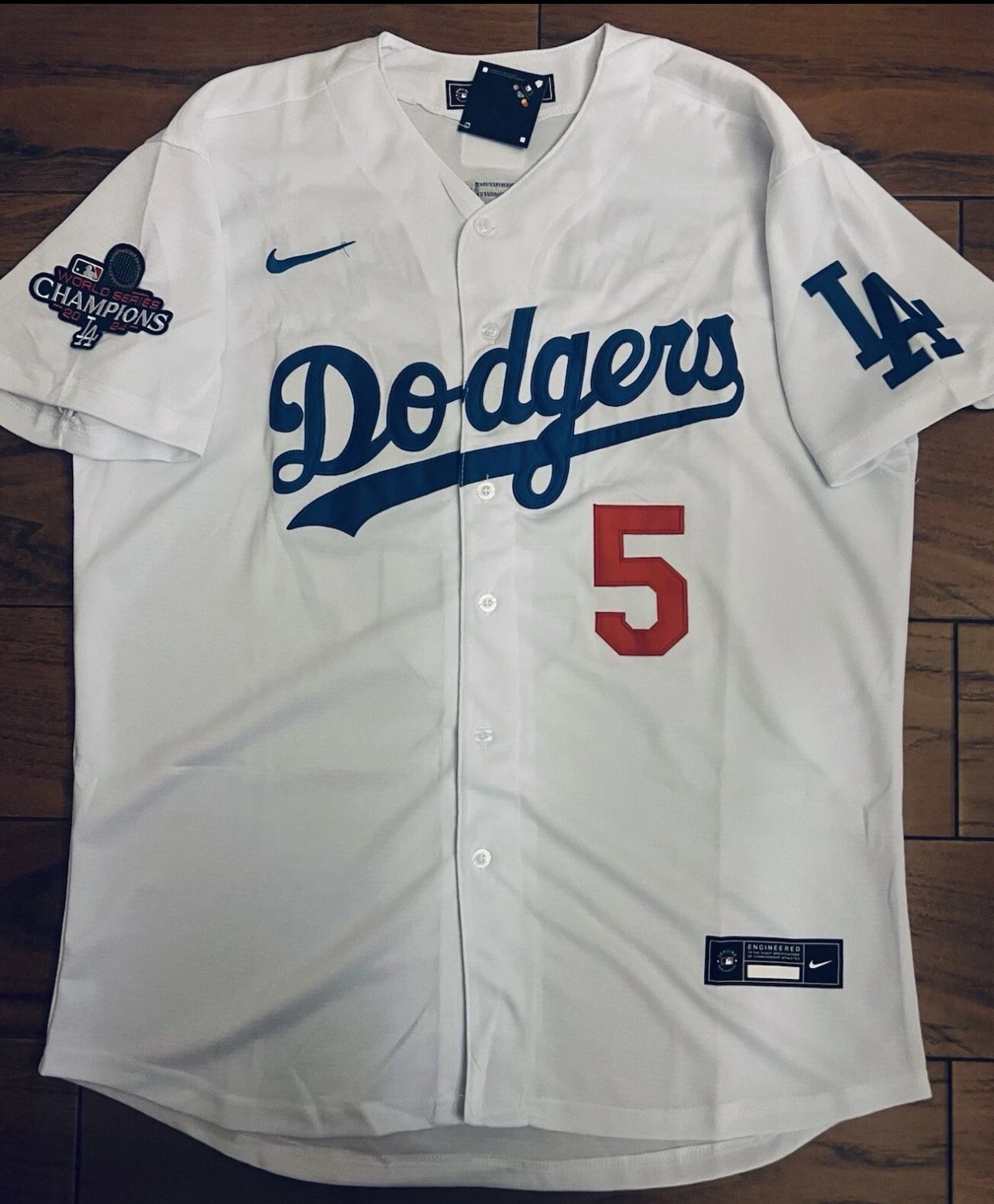 Dodgers World Series Champions Patch White Freeman 5
