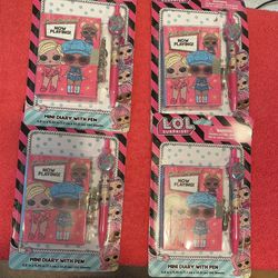 Lot Of 4 LOL Surprise! Mini Diary’s With Pen 
