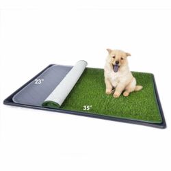 Dewonch Artificial Dog Grass Pad with Tray - Puppy Potty Training Fake Turf Patch