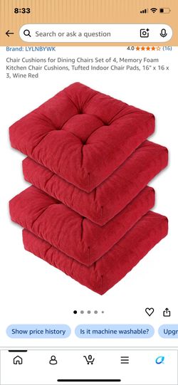 New in box 4wine red 16x16 chair cushions