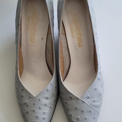 Gray Ostrich Skin Dress Shoes Size 9