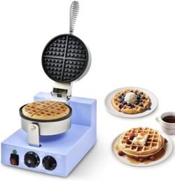 Brand new in box Commercial Round Waffle Maker 1200W Nonstick Plates Timer & Temperature Control