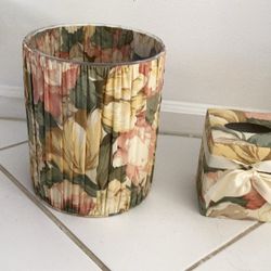 Material Trash Can And Tissue Holder