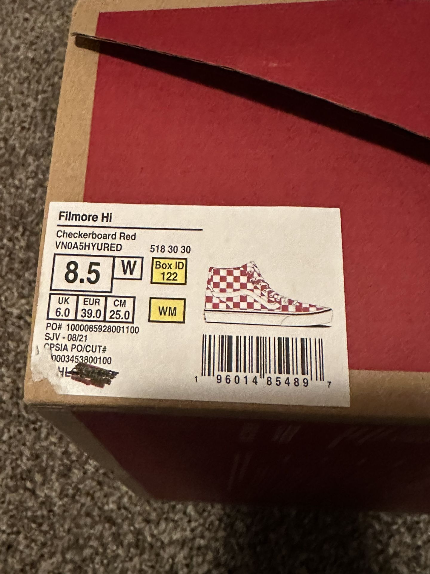 Filmore High Checkerboard Red Vans