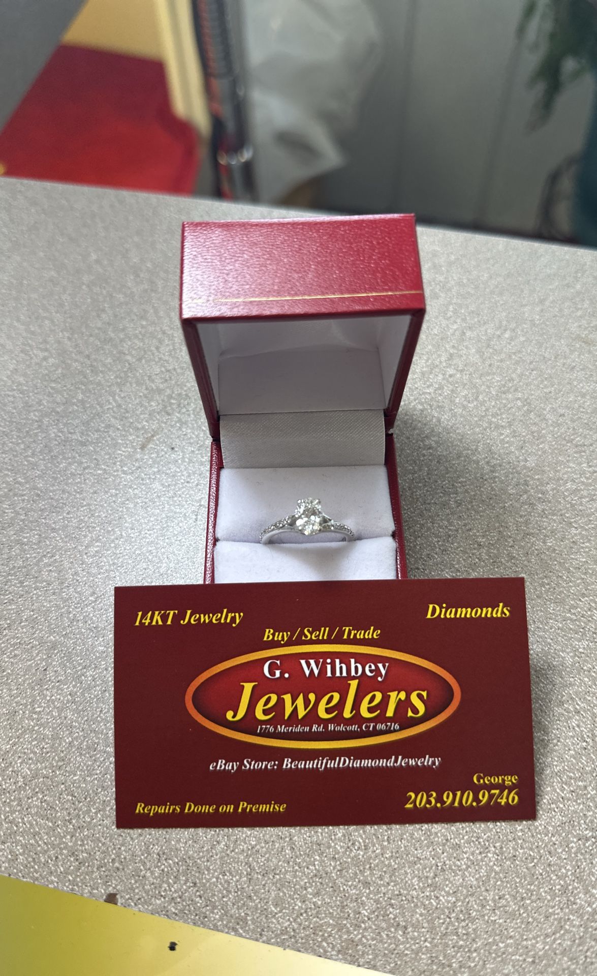 14 Kt White Gold , Solitaire ( Lab Diamond) Engagement Ring 1.17 CT’s Oval
