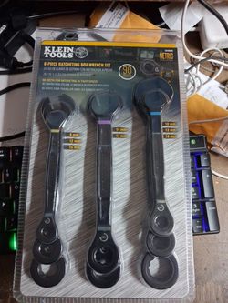 Klein Tools 69408MG 8-Pc Metric Ratcheting Wrench Set: 90-Tooth (8-19mm)