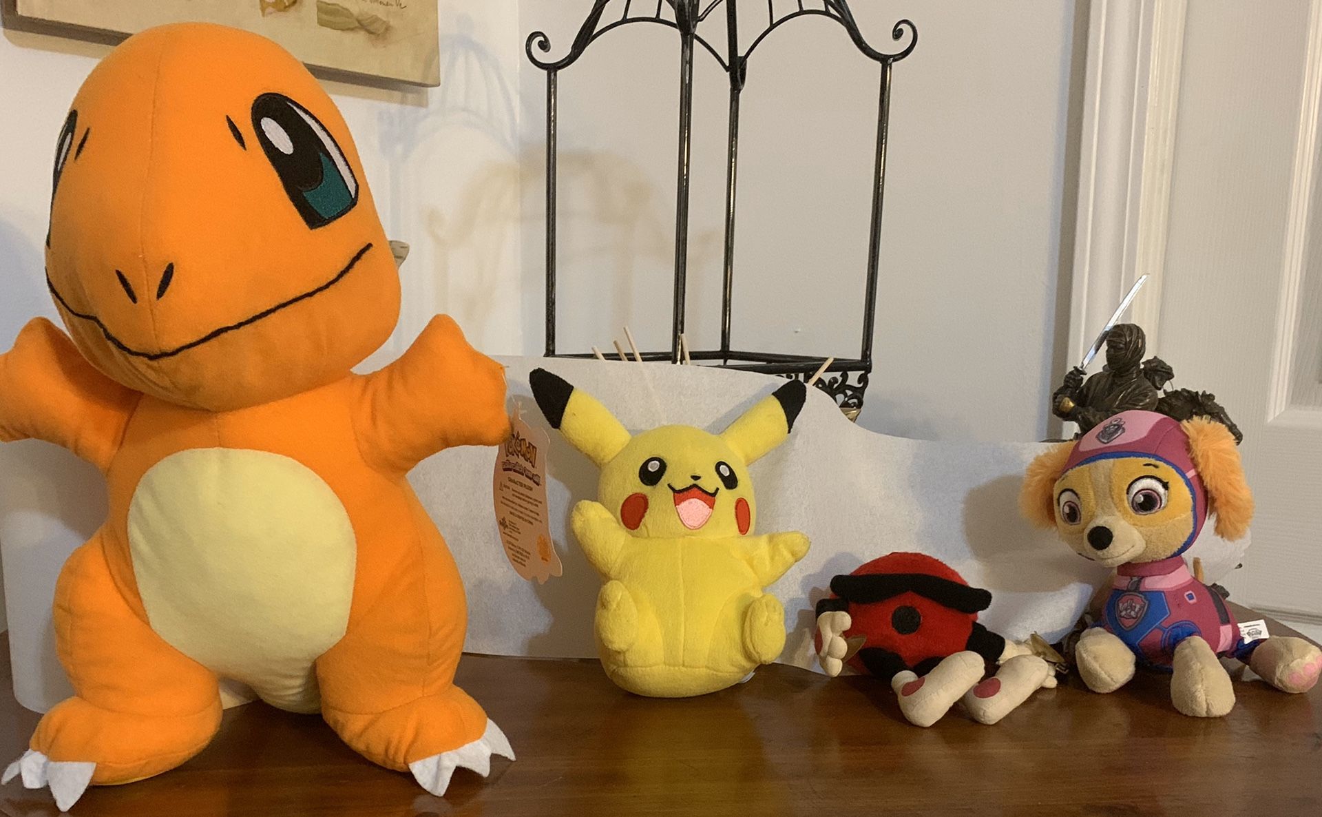 2 Pokémon, 1 PAW patrol and 1 Cool Spot plushies