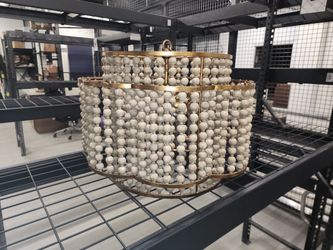 Shades of light Rustic beaded layered petal chandelier