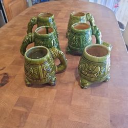 Victoria Beer - Cerveza Victoria - 1950s ceramic beer mug w malachite glaze - Very Rare