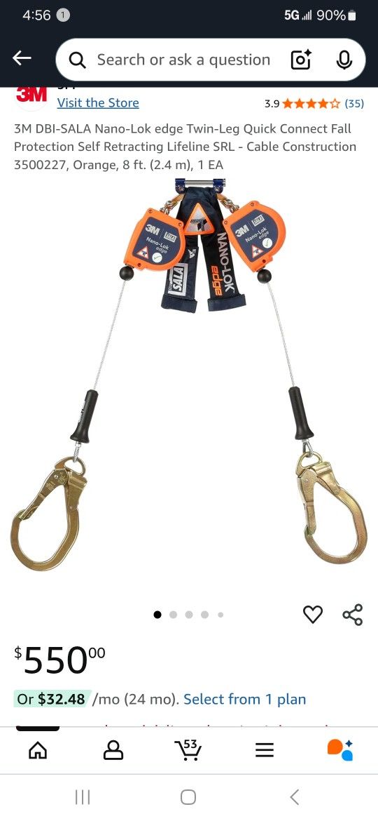 3M SALA DBI NANO LOCK EDGE RETRACTABLE