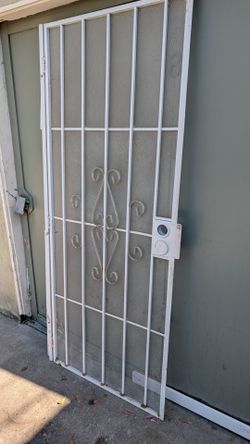 32" security screen door privacy metal gate white steel